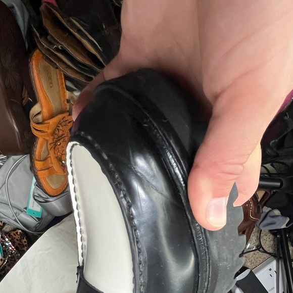 Reformation Agathea Chunky Loafer Black & White Patent Upper Lugg Sole Sz 7.5 - Picture 9 of 14